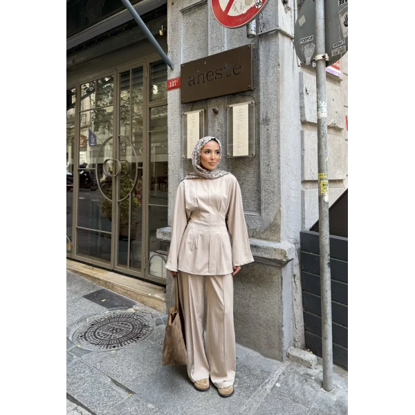 Esil Krep Takım - Bej