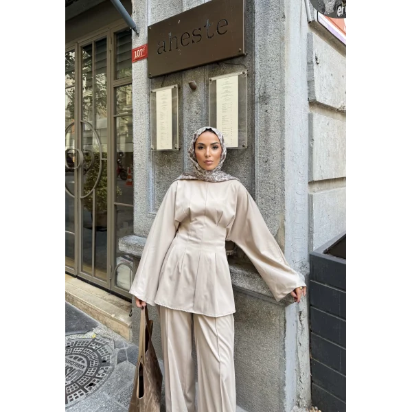 Esil Krep Takım - Bej