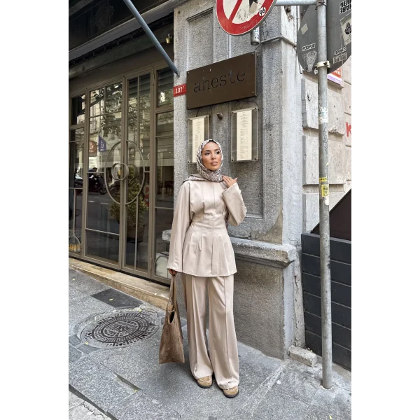 Esil Krep Takım - Bej