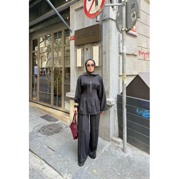 Esil Krep Takım - Siyah