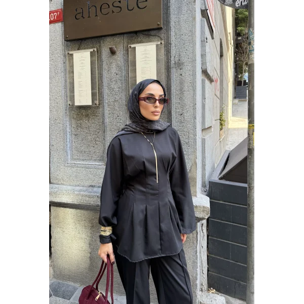 Esil Krep Takım - Siyah