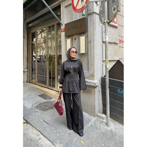 Esil Krep Takım - Siyah