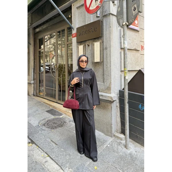 Esil Krep Takım - Siyah