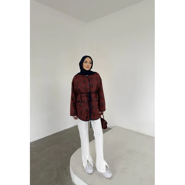 Etnik Desen Biyeli Ceket