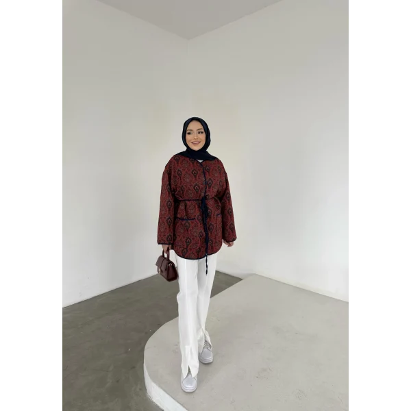 Etnik Desen Biyeli Ceket