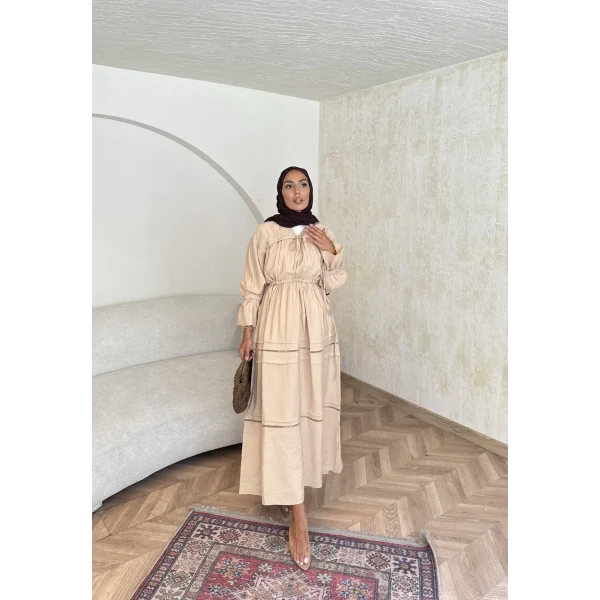 Exlan İndirimli Elbise - Bej