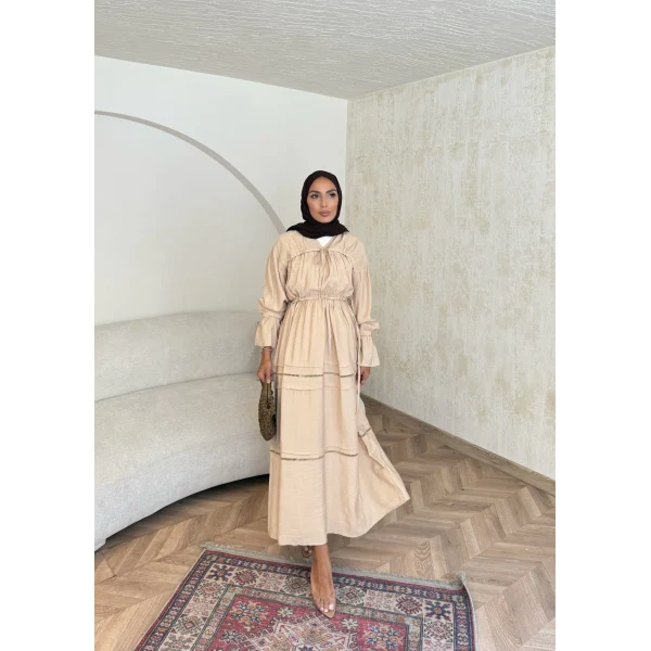 Exlan İndirimli Elbise - Bej