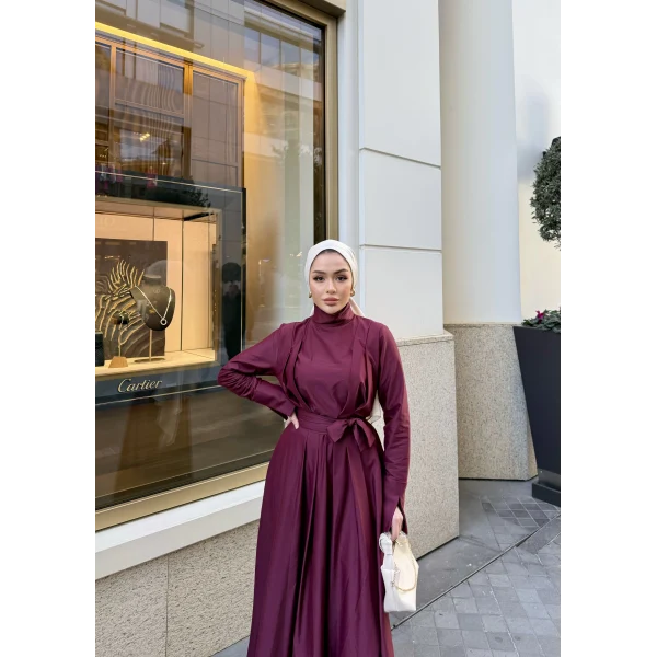 Eyşan Elbise - Bordo