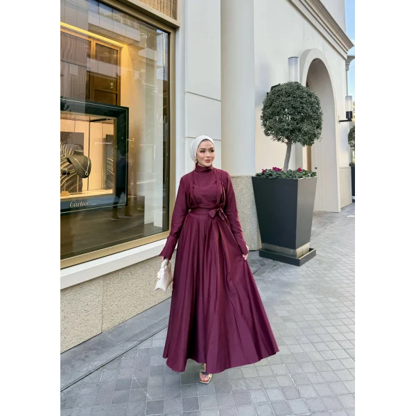 Eyşan Elbise - Bordo