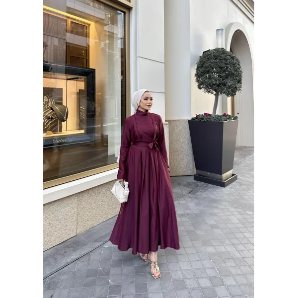 Eyşan Elbise - Bordo