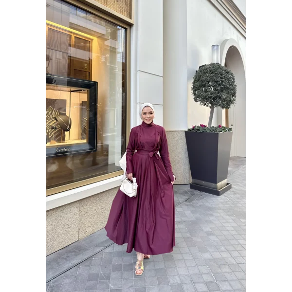 Eyşan Elbise - Bordo