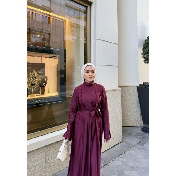 Eyşan Elbise - Bordo