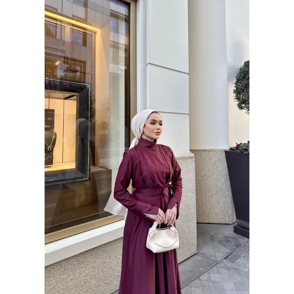 Eyşan Elbise - Bordo