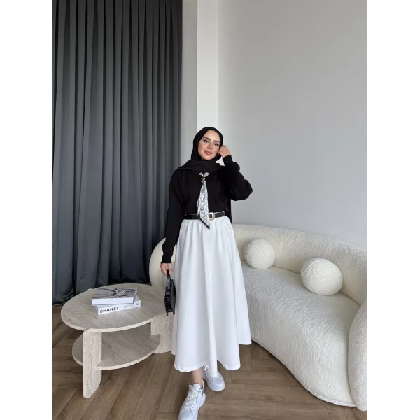 Fiyonklu Kazak - Siyah