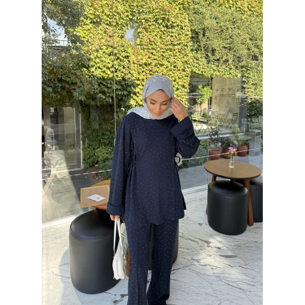 Bendetta Taşlı Oysh Takım - Lacivert