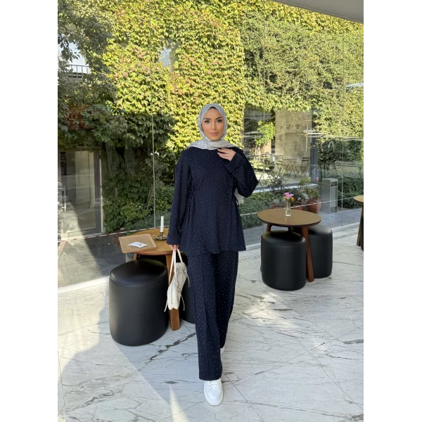 Bendetta Taşlı Oysh Takım - Lacivert