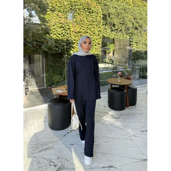Bendetta Taşlı Oysh Takım - Lacivert