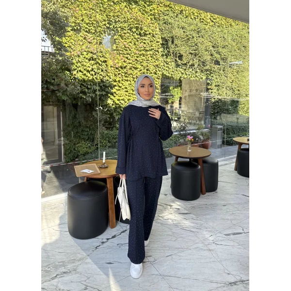 Bendetta Taşlı Oysh Takım - Lacivert