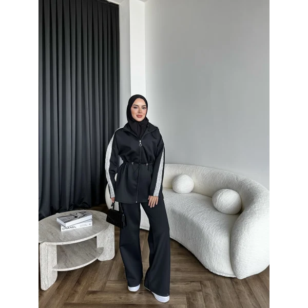 Gollan Fermuarlı Scuba Takım - Siyah