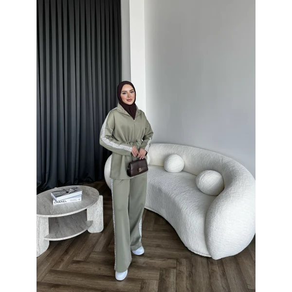 Gollan Fermuarlı Scuba Takım - Yeşil