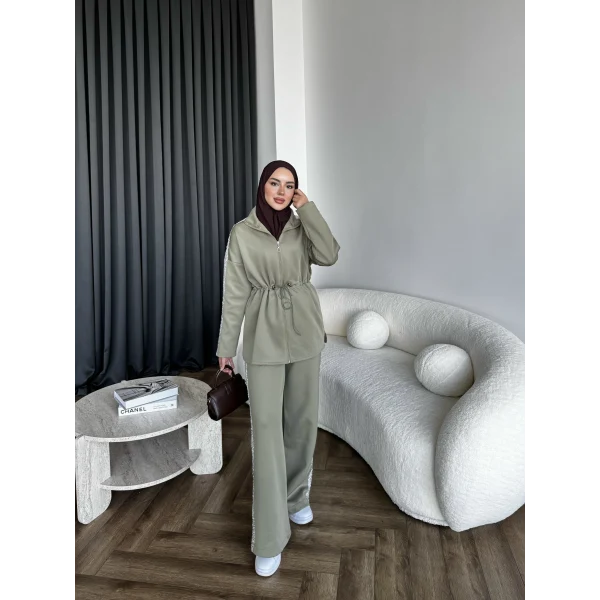 Gollan Fermuarlı Scuba Takım - Yeşil