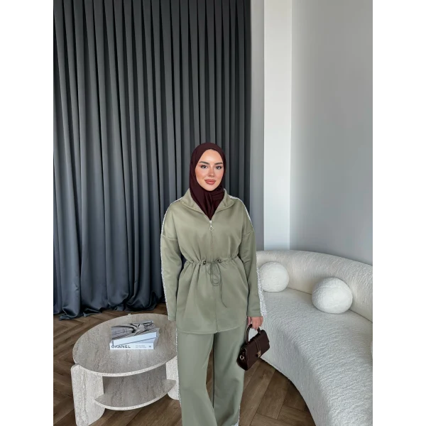 Gollan Fermuarlı Scuba Takım - Yeşil