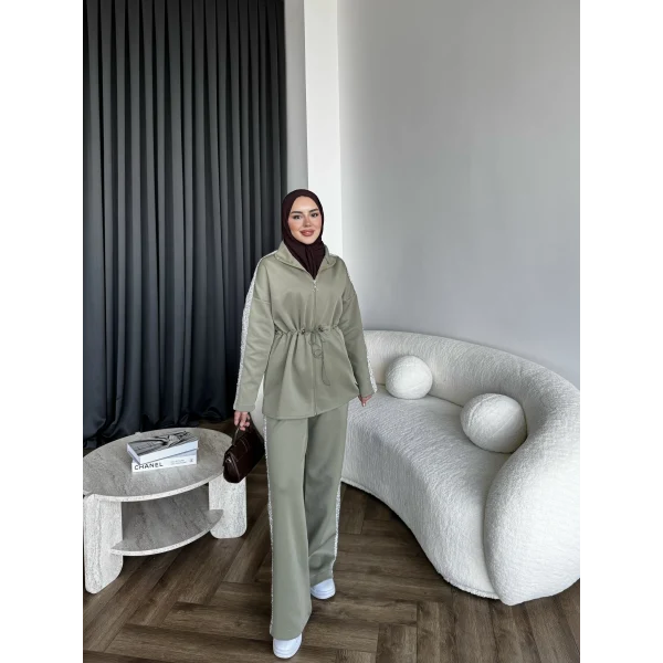 Gollan Fermuarlı Scuba Takım - Yeşil