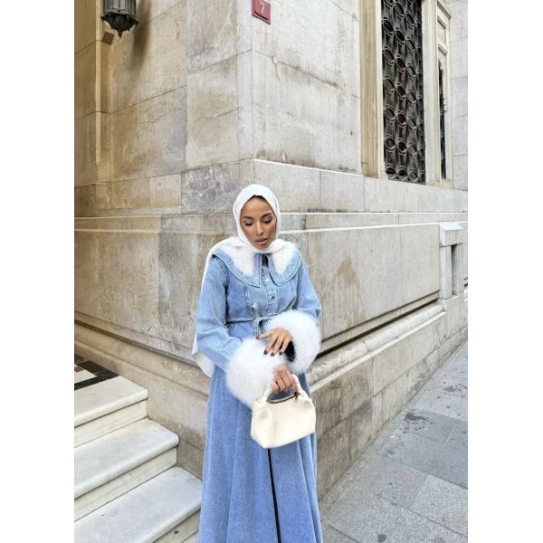 Gülin Kürk Detay Etekli Kot Takım