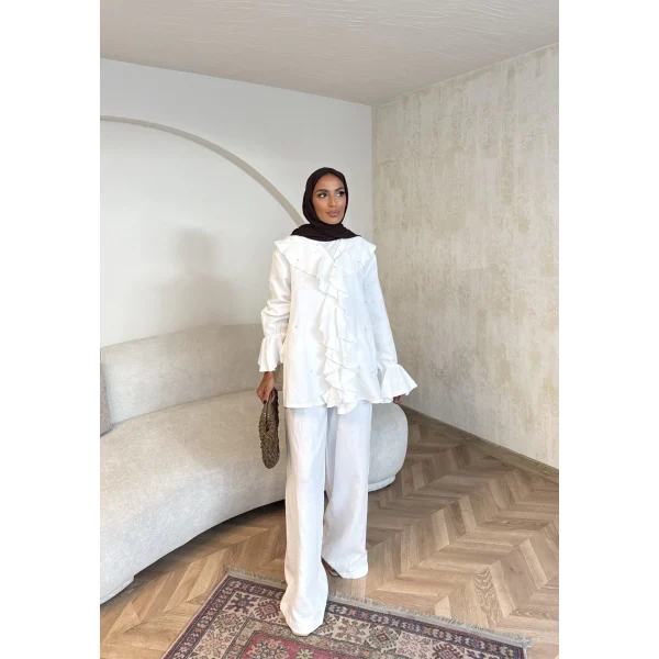 Gültür Taşlı Takım - Beyaz