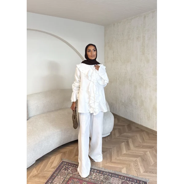 Gültür Taşlı Takım - Beyaz