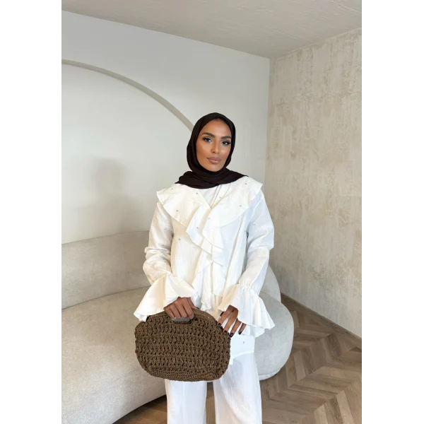 Gültür Taşlı Takım - Beyaz