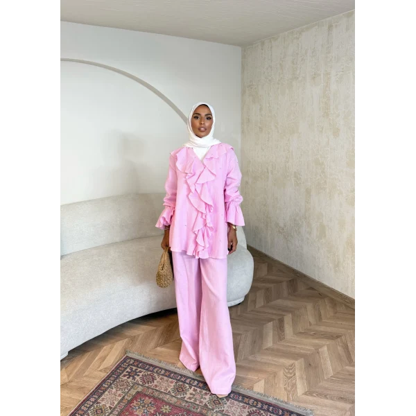 Gültür Taşlı Takım - Pembe