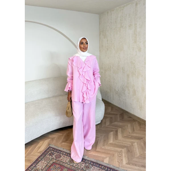 Gültür Taşlı Takım - Pembe