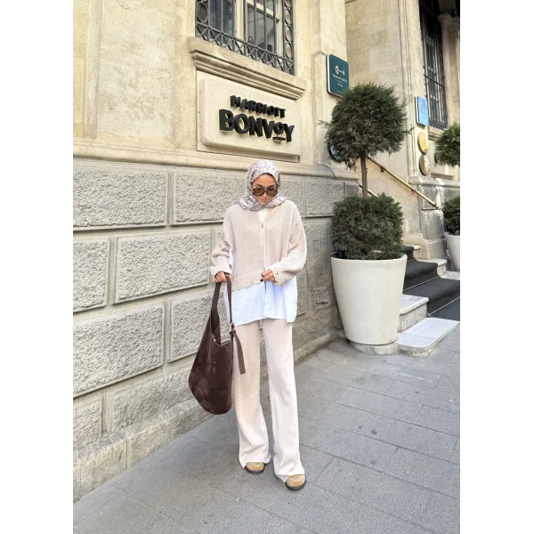 Hanne Gömlek Detaylı Takım - Bej