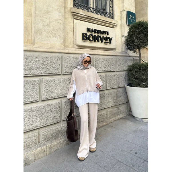 Hanne Gömlek Detaylı Takım - Bej