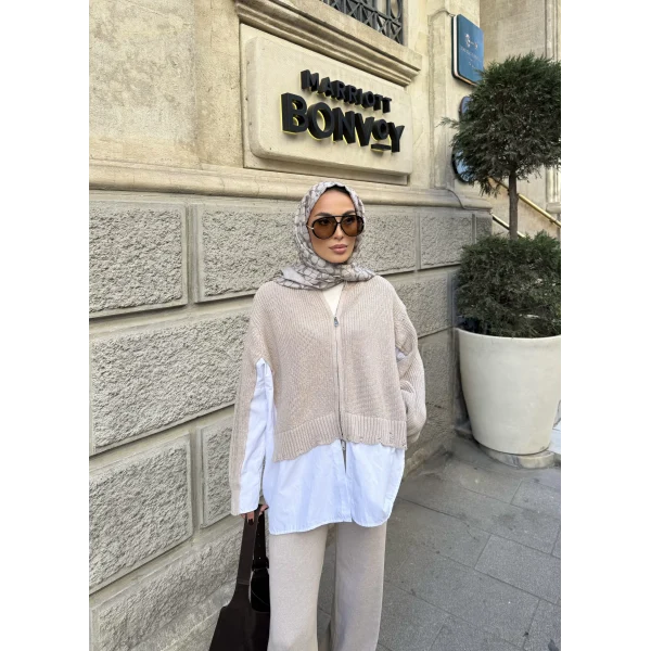 Hanne Gömlek Detaylı Takım - Bej