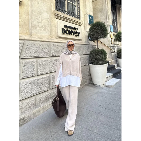 Hanne Gömlek Detaylı Takım - Bej