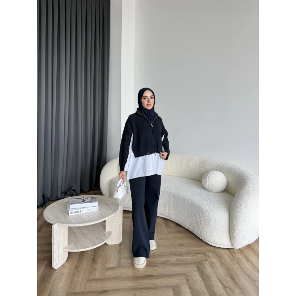 Hanne Gömlek Detaylı Takım - Lacivert