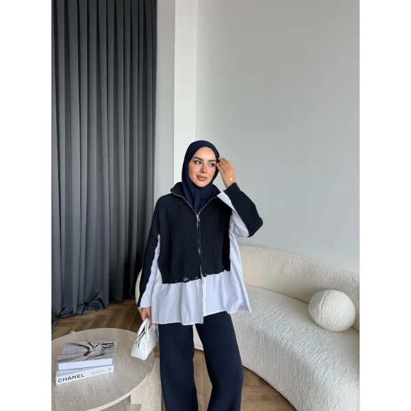 Hanne Gömlek Detaylı Takım - Lacivert