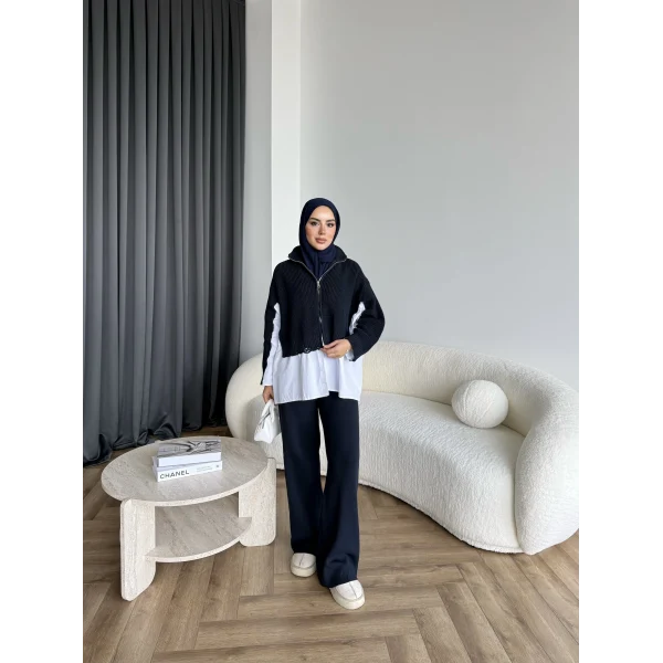 Hanne Gömlek Detaylı Takım - Lacivert