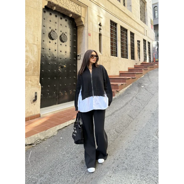 Hanne Gömlek Detaylı Takım - Siyah