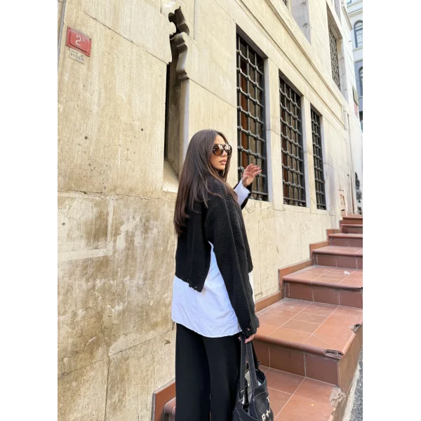 Hanne Gömlek Detaylı Takım - Siyah