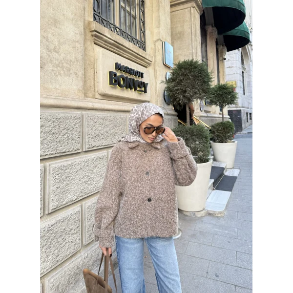 Hansa Düğmeli Kaban Ceket - Vizon