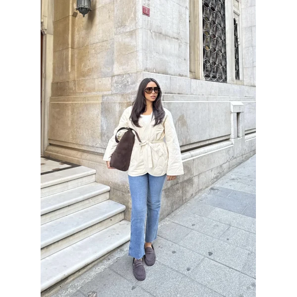 Hare Mevsimlik Kapitone Ceket - Bej