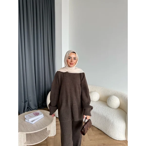 Harlin Triko Takım - Kahve