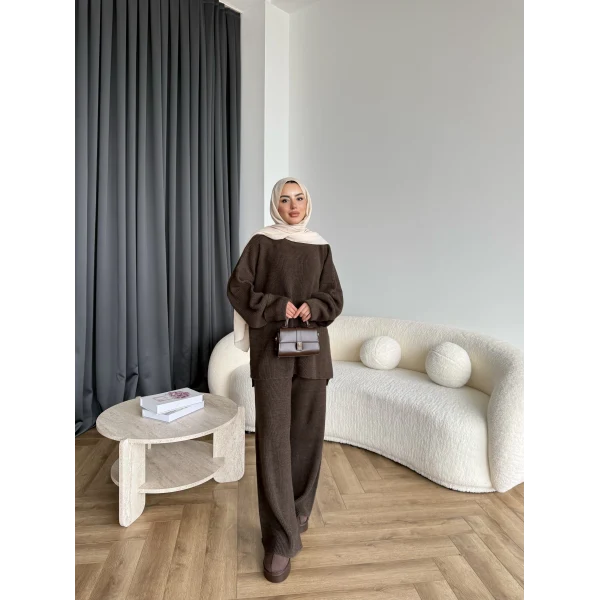 Harlin Triko Takım - Kahve