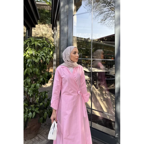 Havan Çapraz Elbise - Pembe