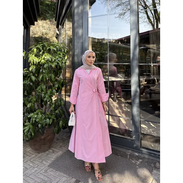 Havan Çapraz Elbise - Pembe