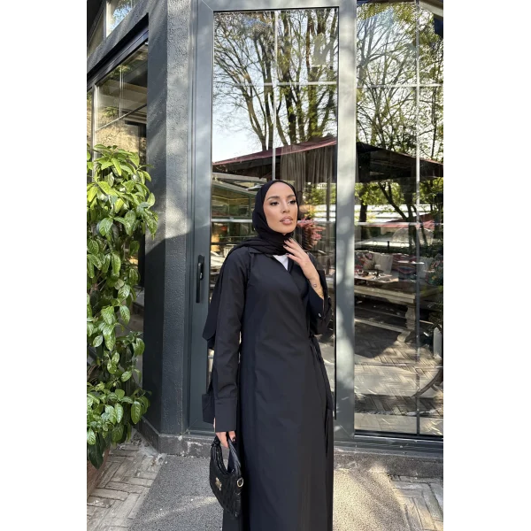 Havan Çapraz Elbise - Siyah