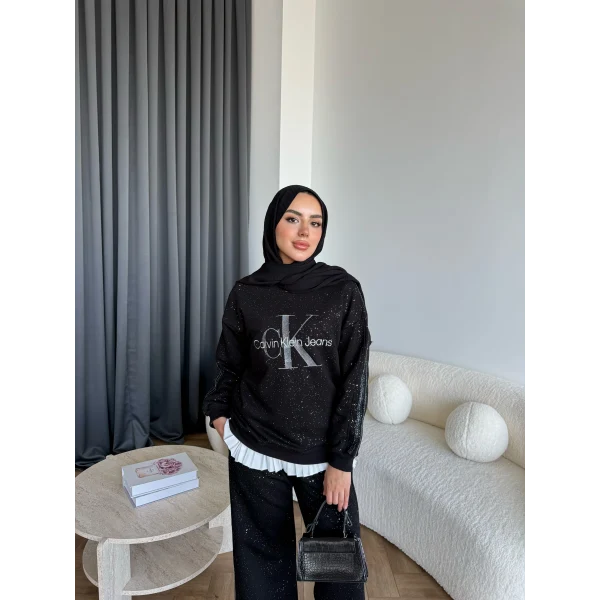 Hps-Muadil Simli Eşofman Takım - Siyah